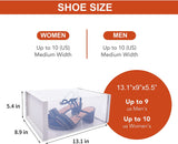 Clear Plastic Stackable Storage Shoe Box,WAYTRIM 15 Pack Foldable Shoe Box Storage