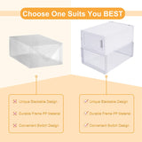 12 Pack Stackable Storage Shoe Box, Foldable 6 Clear and 6 White Sneaker Storage Box