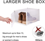 12 Pack Stackable Storage Shoe Box, Foldable 6 Clear and 6 White Sneaker Storage Box