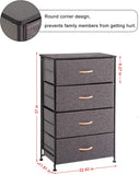 WAYTRIM Fabric 4 Drawers Storage Organizer Unit Easy Assembly, Vertical Dresser Storage Tower for Closet, Bedroom, Entryway